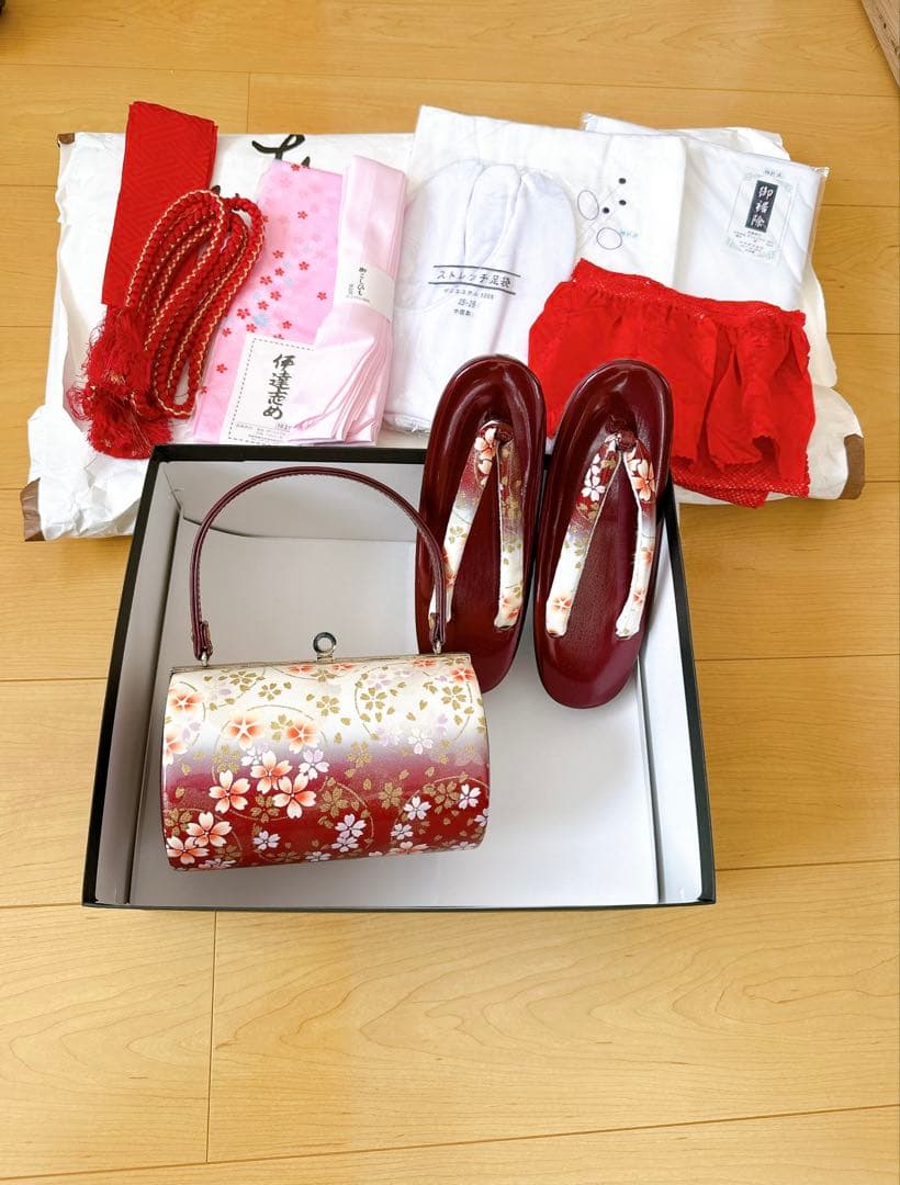 【トールサイズ】成人式　振袖 草履バックつき　古典柄　グリーン系　高身長