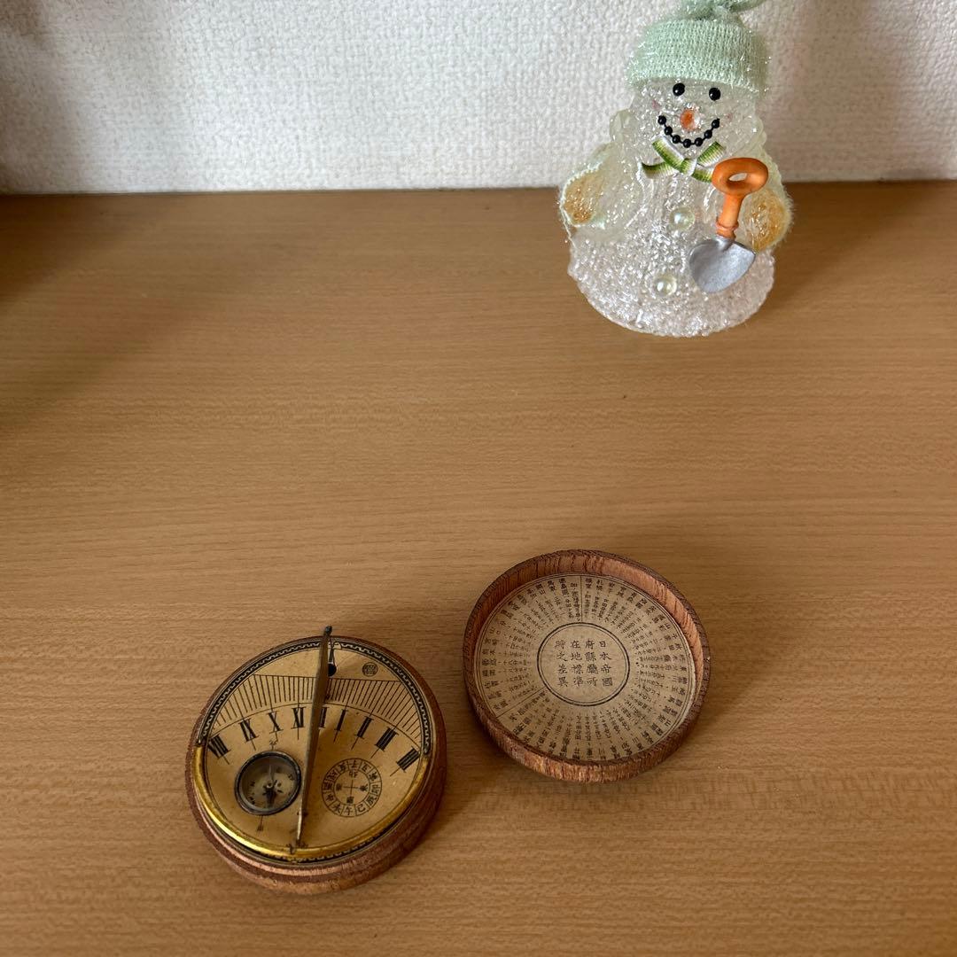 明治大正時代　携帯日時計　方位磁石　骨董品　アンティーク　ヴィンテージ　当時物