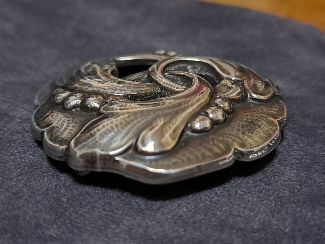 美品ジョージジェンセン silver925 ブローチ 20 デンマーク製 巾着付