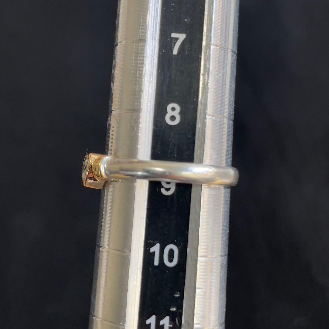 【20】k18とsilverのコンビ　ハートリング　ヴィンテージ　9号