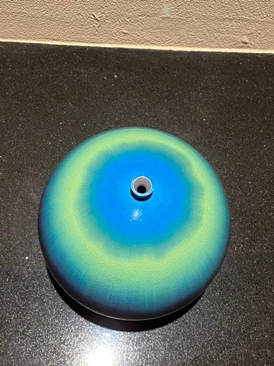 【人間国宝 徳田八十吉（正彦銘）】　彩釉壺　約16.5㎝