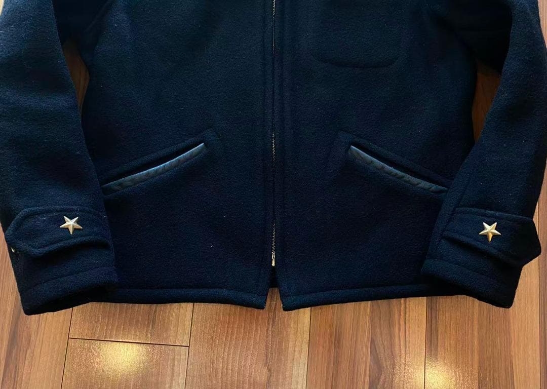 美品USA製Schottウールジャケット・36・ワンスター・ブラック・ジップ