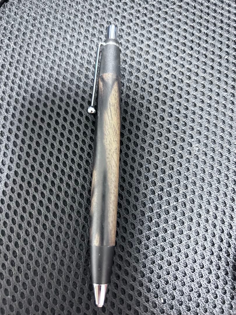 野原工芸ボールペン 黒柿 ボールペン 玉クリップ 銀金具 廃番