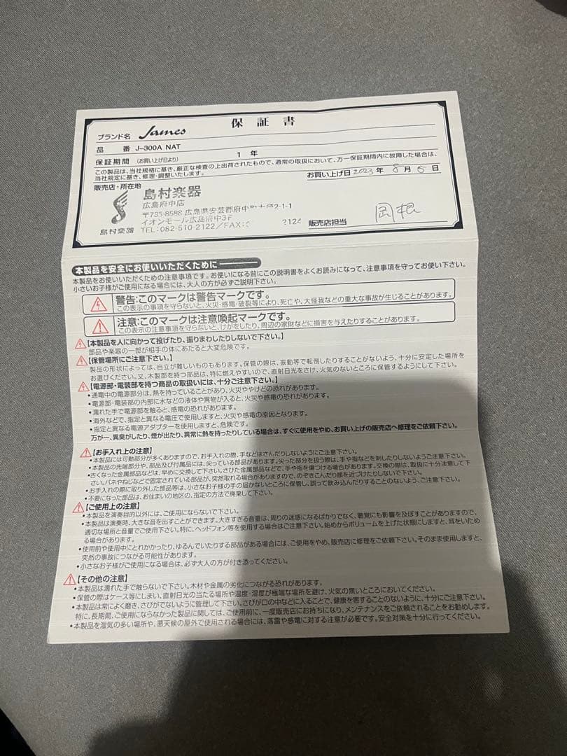 アコースティックギター James J - 300A NAT