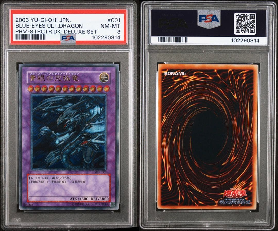 青眼の究極竜　レリーフ　遊戯王　PSA8