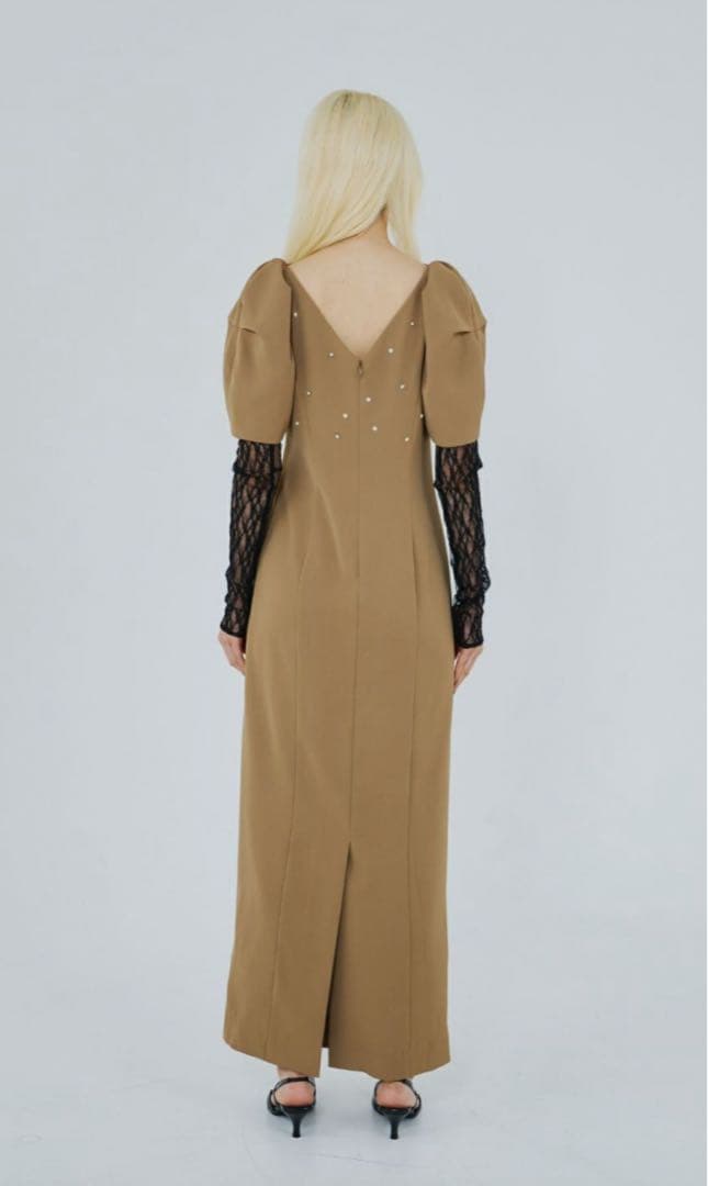 ANDRESED lace arm drape dress Sサイズ