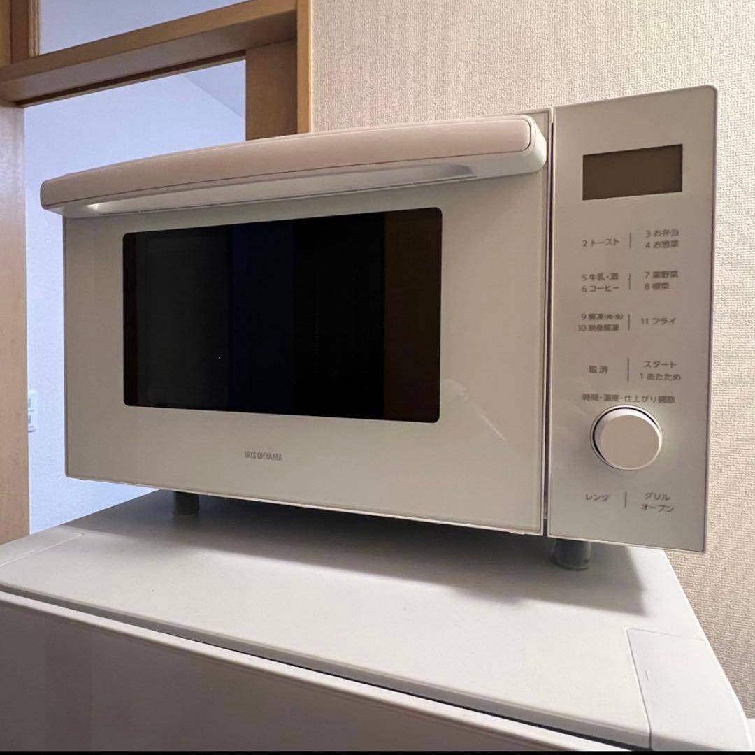 アイリスオーヤマ ホワイト オーブンレンジ ステンレス製
