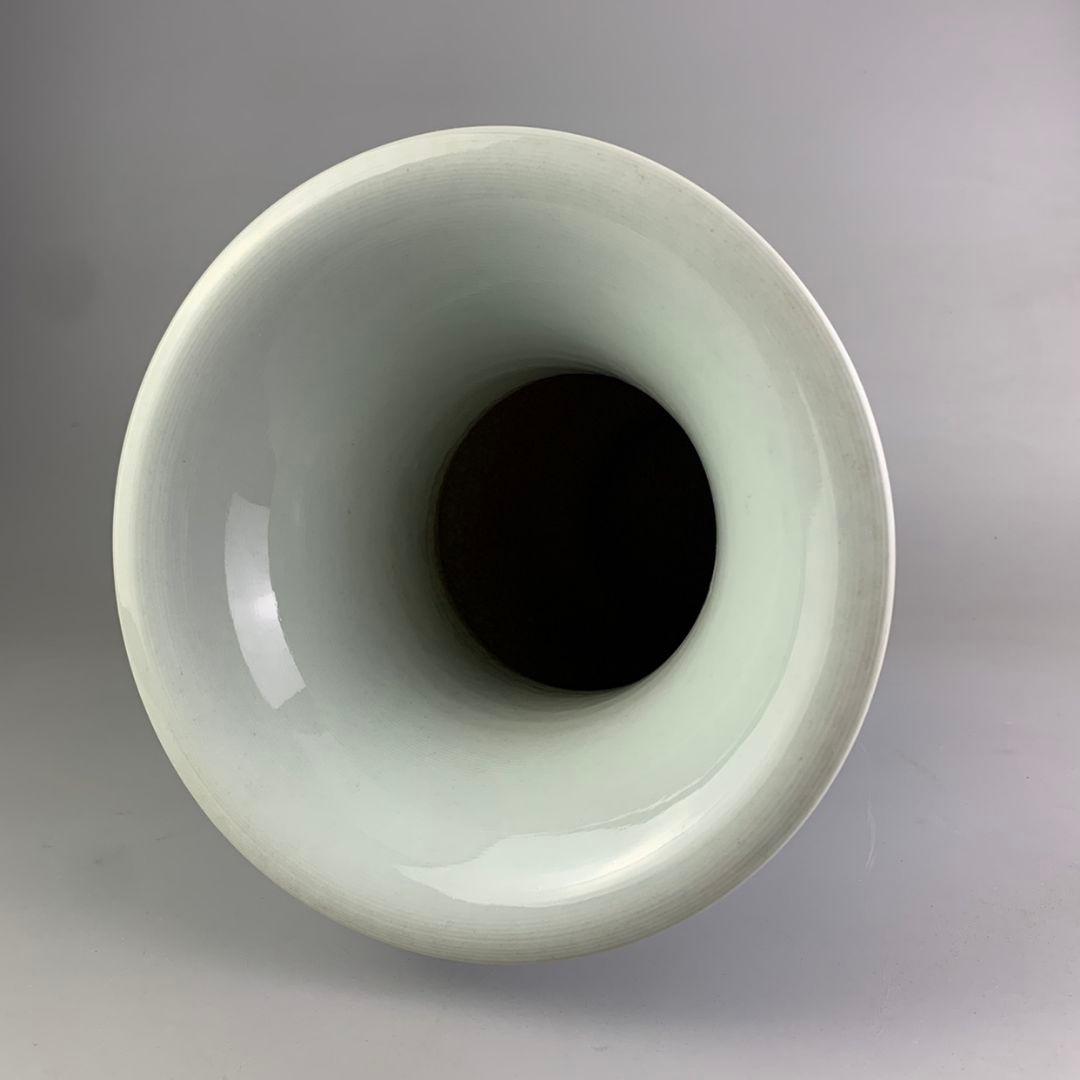 青花喜字觚花瓶 磁器 景徳鎮 置物