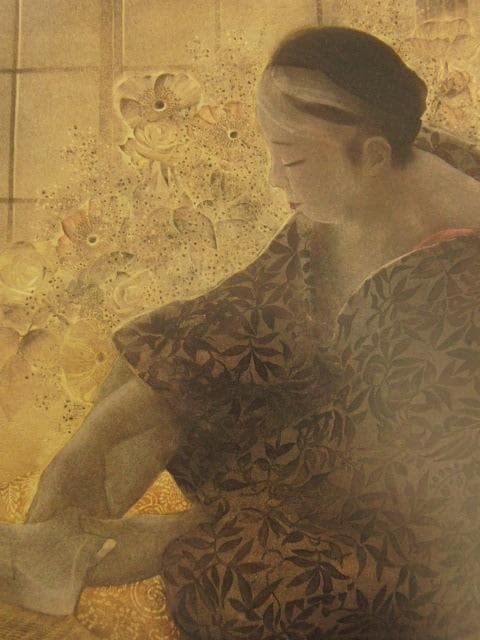 吉井東人、【舞い仕度】、希少な額装用画集より、新品額装付