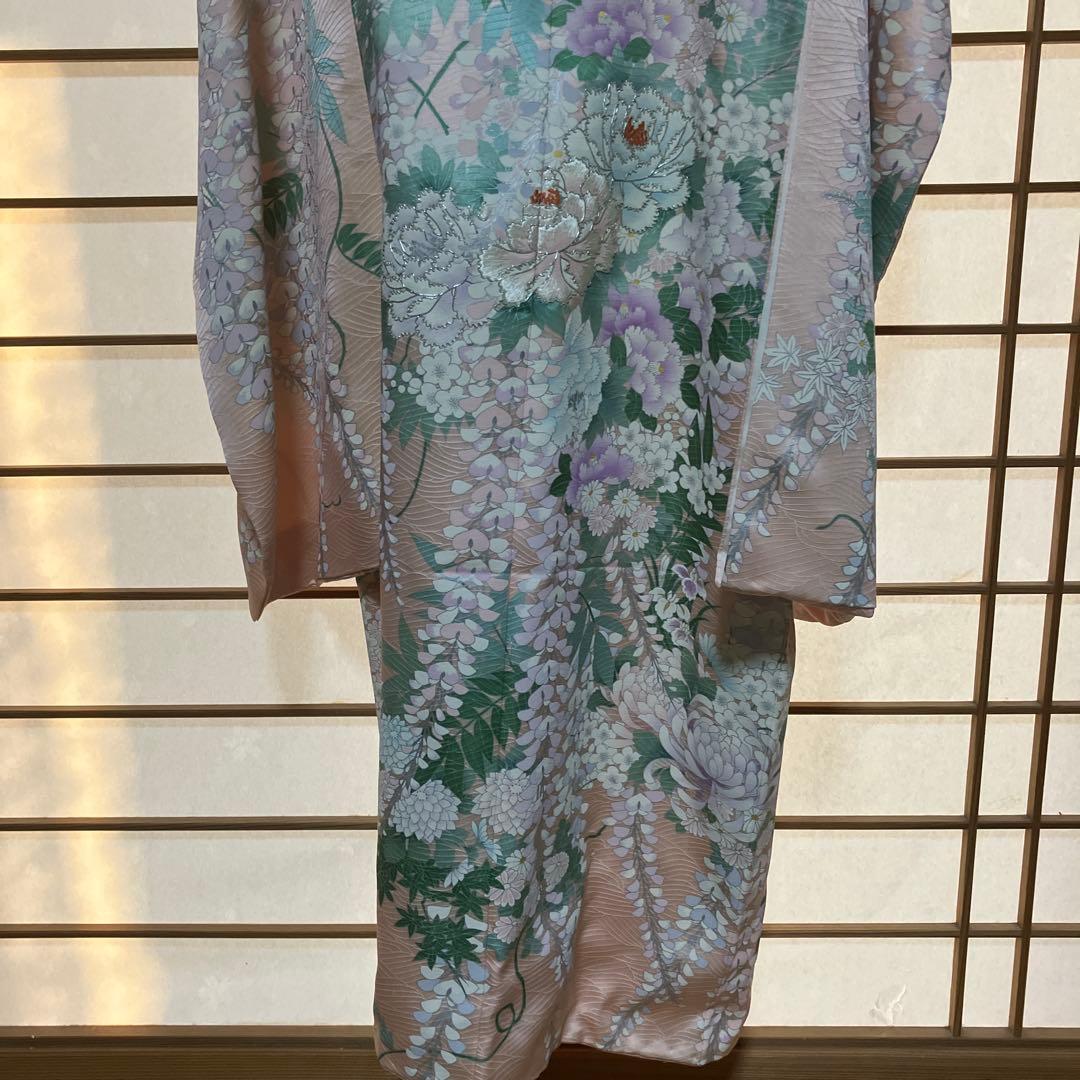 @*e様 振袖 藤の花　シルク