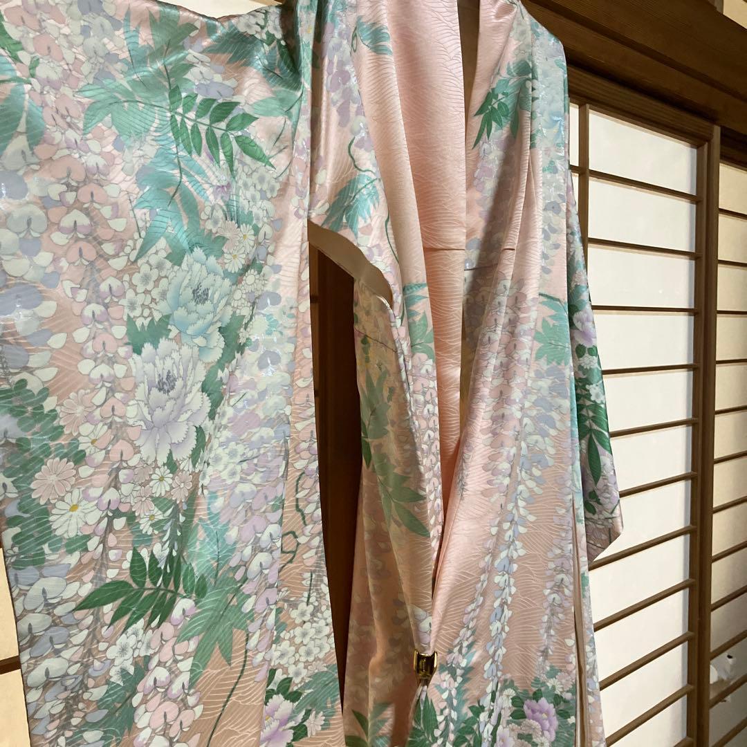 @*e様 振袖 藤の花　シルク