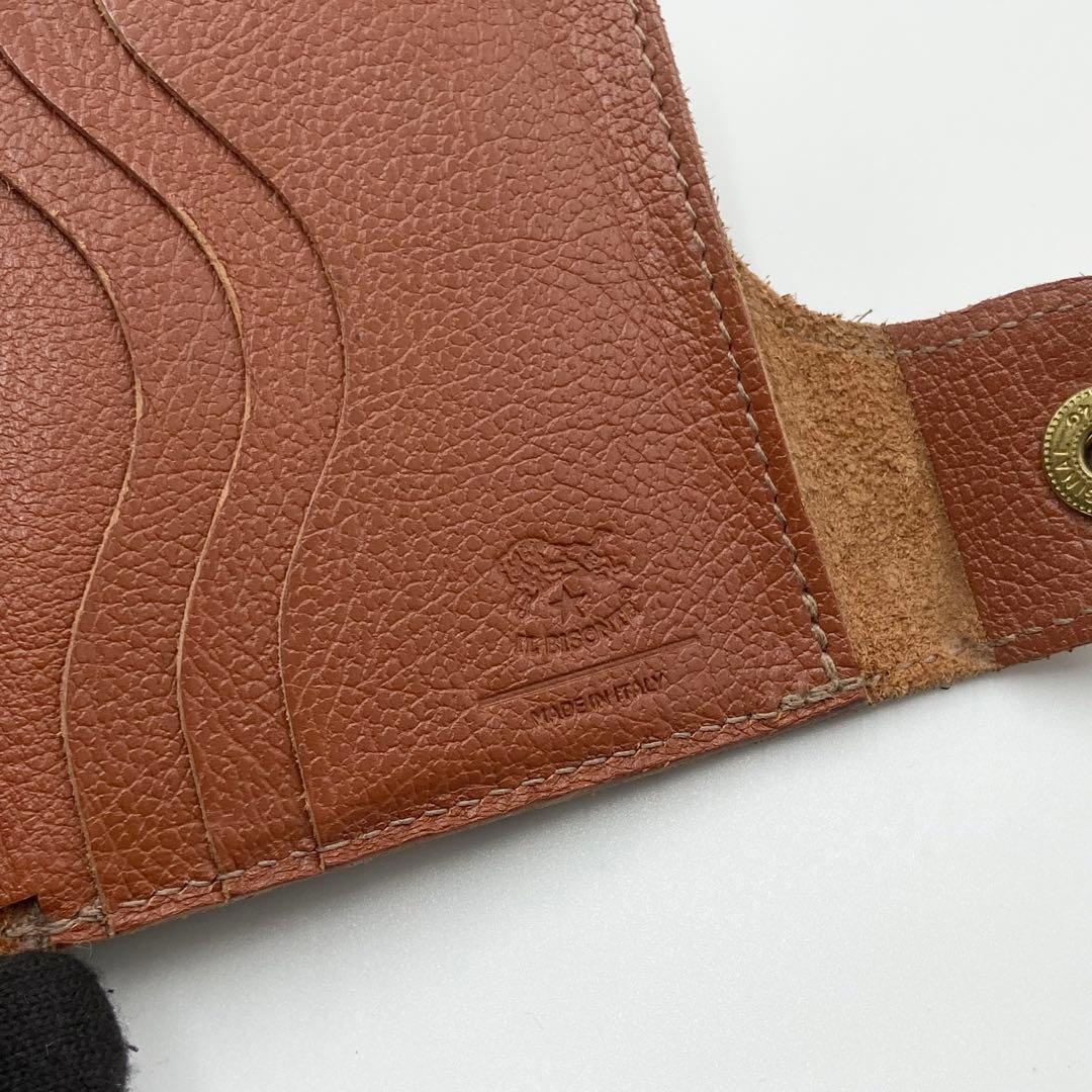 極美品　現行　イルビゾンテ　折り財布　オールレザー　ブラウン　イタリア製