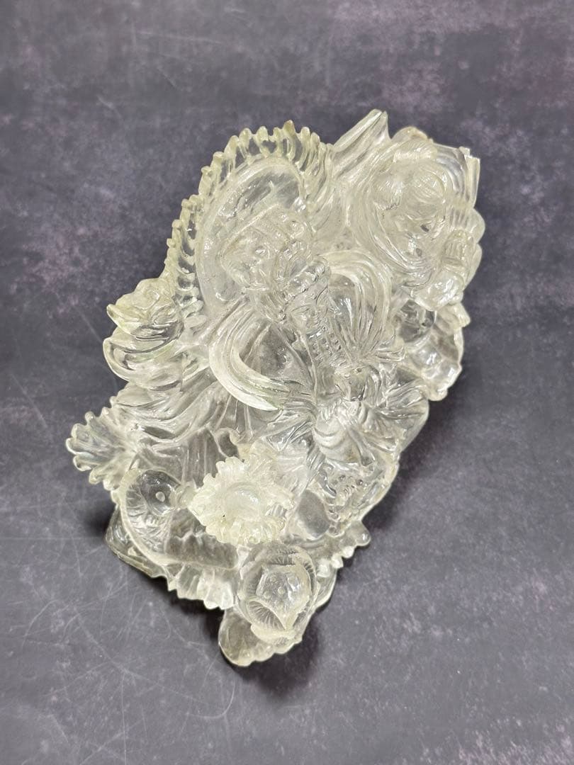 【⭐️稀少❣️開運⭐️】水晶　彫刻　仏像 羽衣 天女　クリスタル　⭐️貴重⭐️