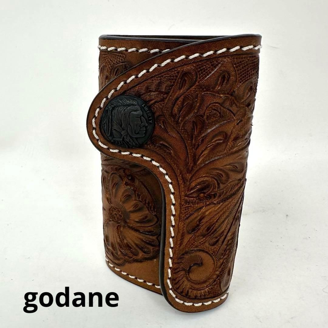 godane ゴダン　キーケース　カービング　レザー