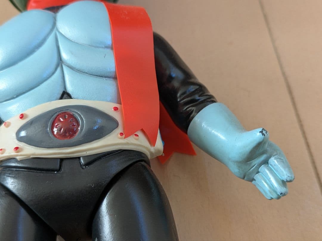 旧バンダイ製ソフビ 仮面ライダー1号 スタンダードサイズ 面取れ 昭和レトロ