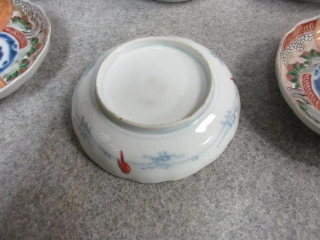 伊万里 色絵 草木文 手塩皿 6枚 [B24373]