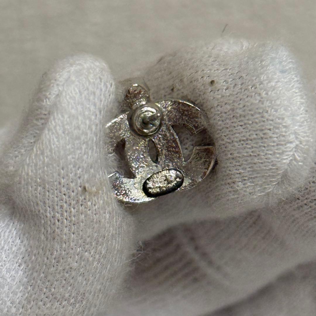 CHANEL シャネル　ピアス CCマーク ラインストーン ピンクベージュ