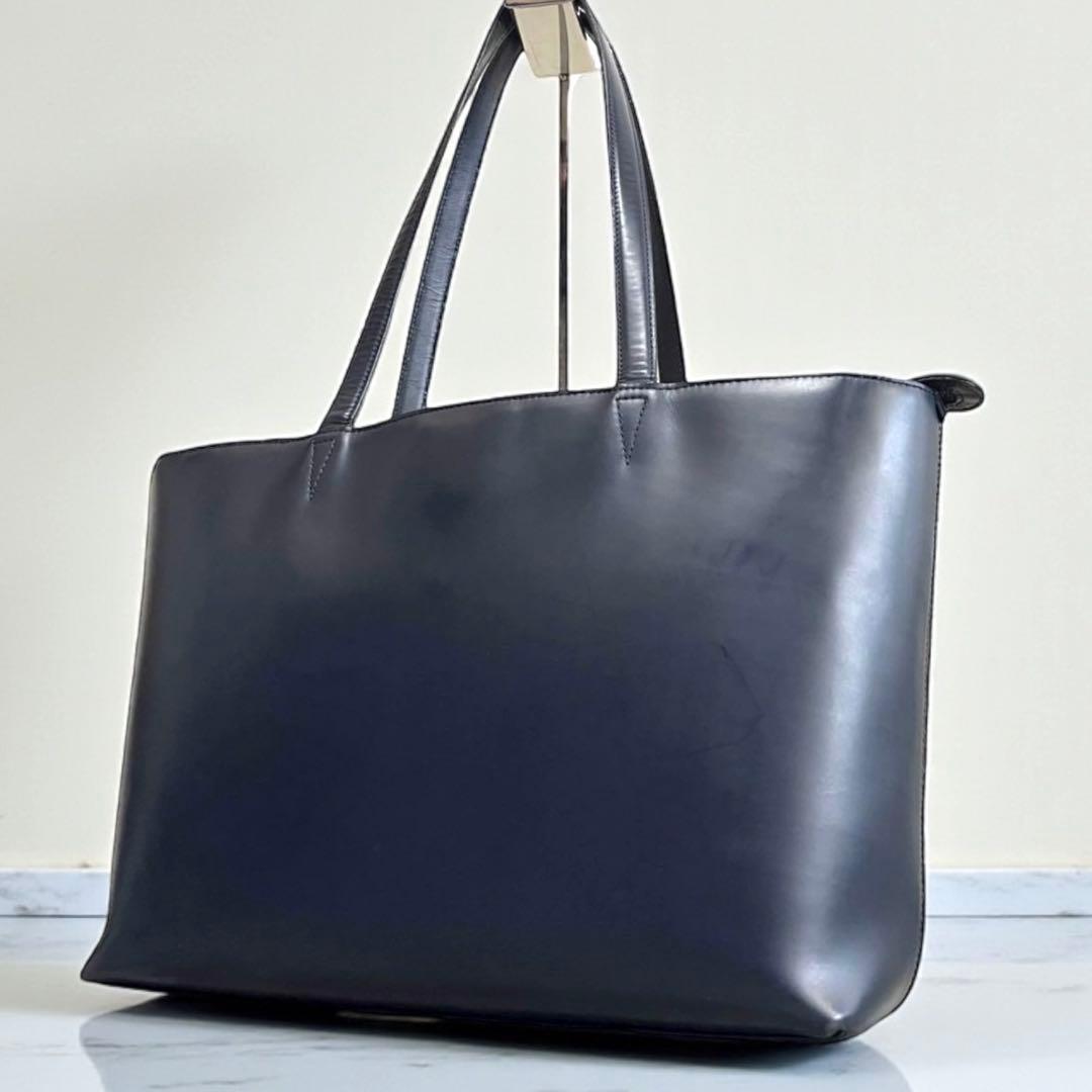 エルゴポック トートバッグ ミッドナイトブルー レザー 肩掛け A4 ビジネス