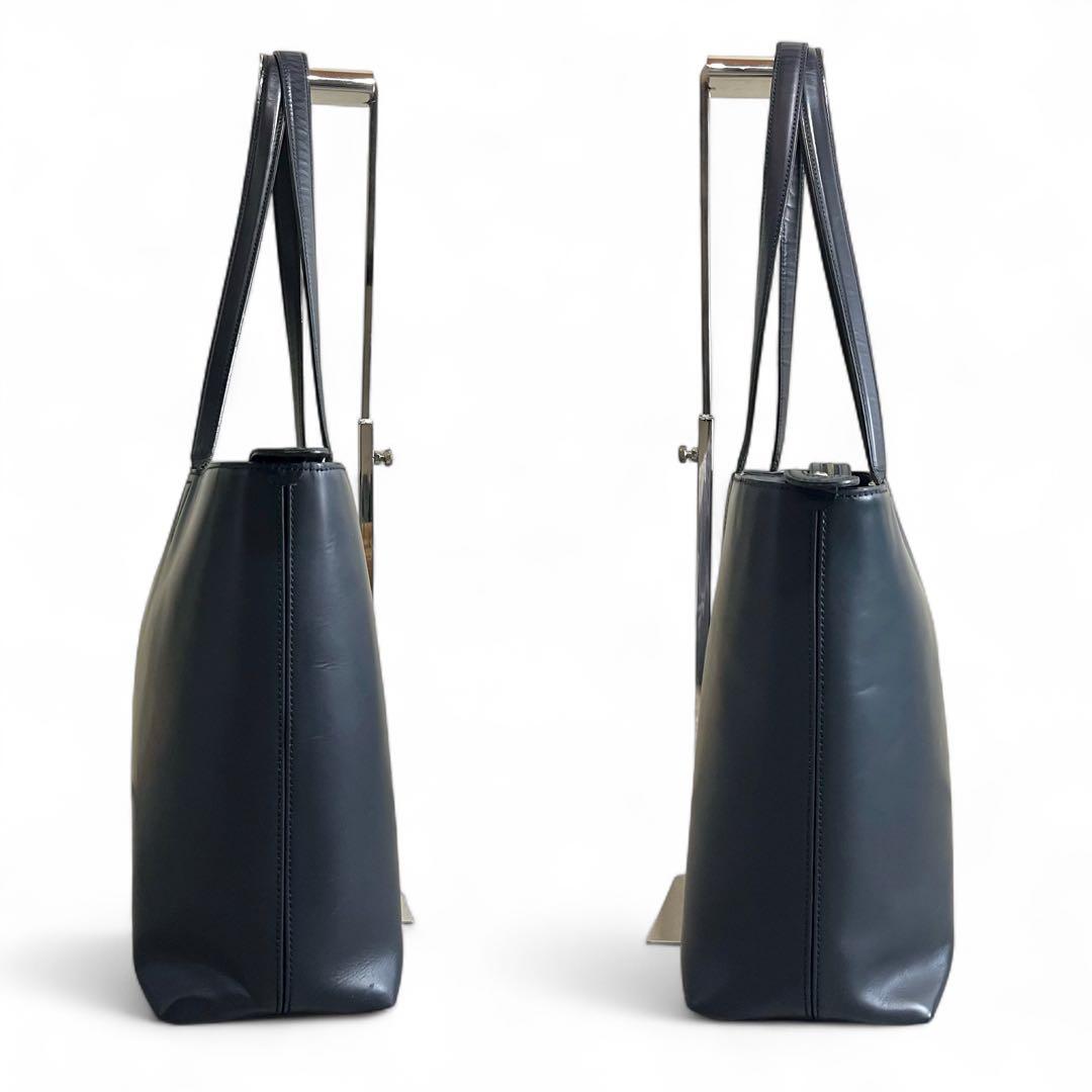 エルゴポック トートバッグ ミッドナイトブルー レザー 肩掛け A4 ビジネス