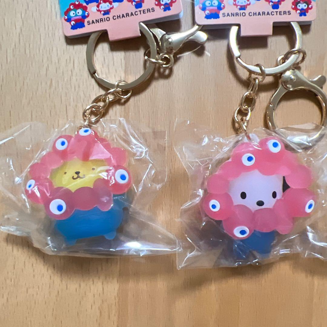 ミャクミャク サンリオ なりきり立体キーホルダークリア　コンプリート　７種セット