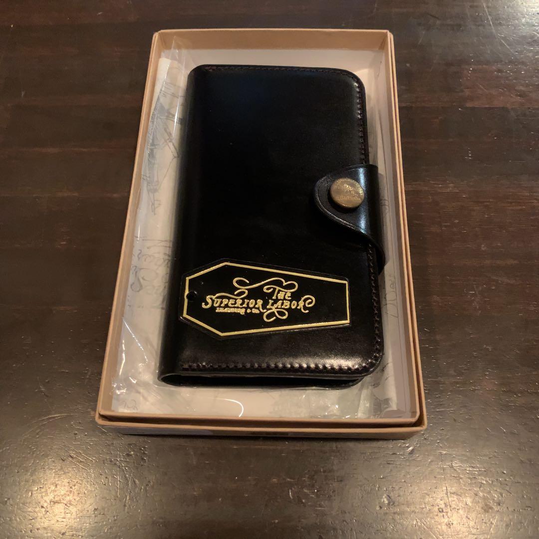 新品箱入りシュペリオールレイバー iPhoneX レザーケース黒 コードバン