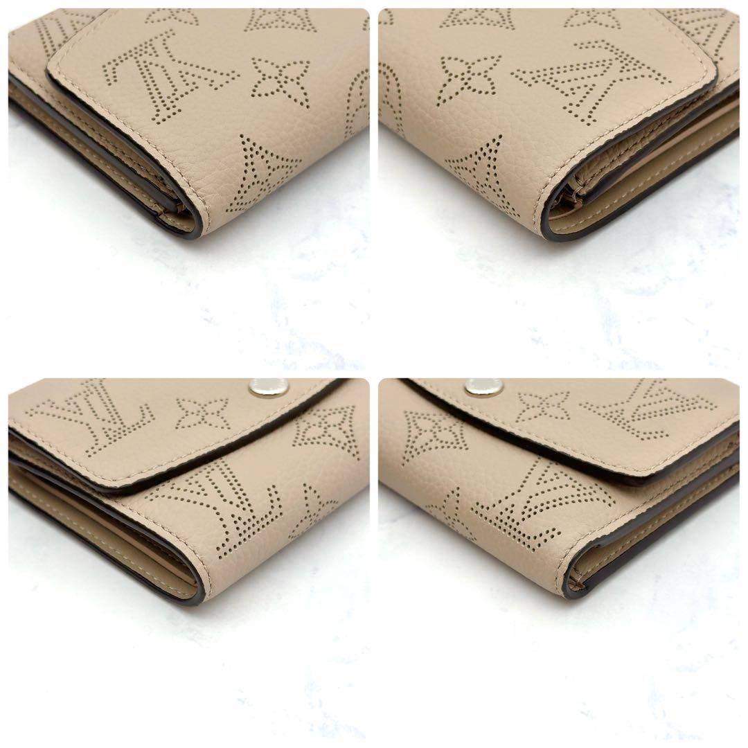 【新品級】ルイヴィトン マヒナ ヴィクトリーヌ ガレ ベージュ 三つ折り財布