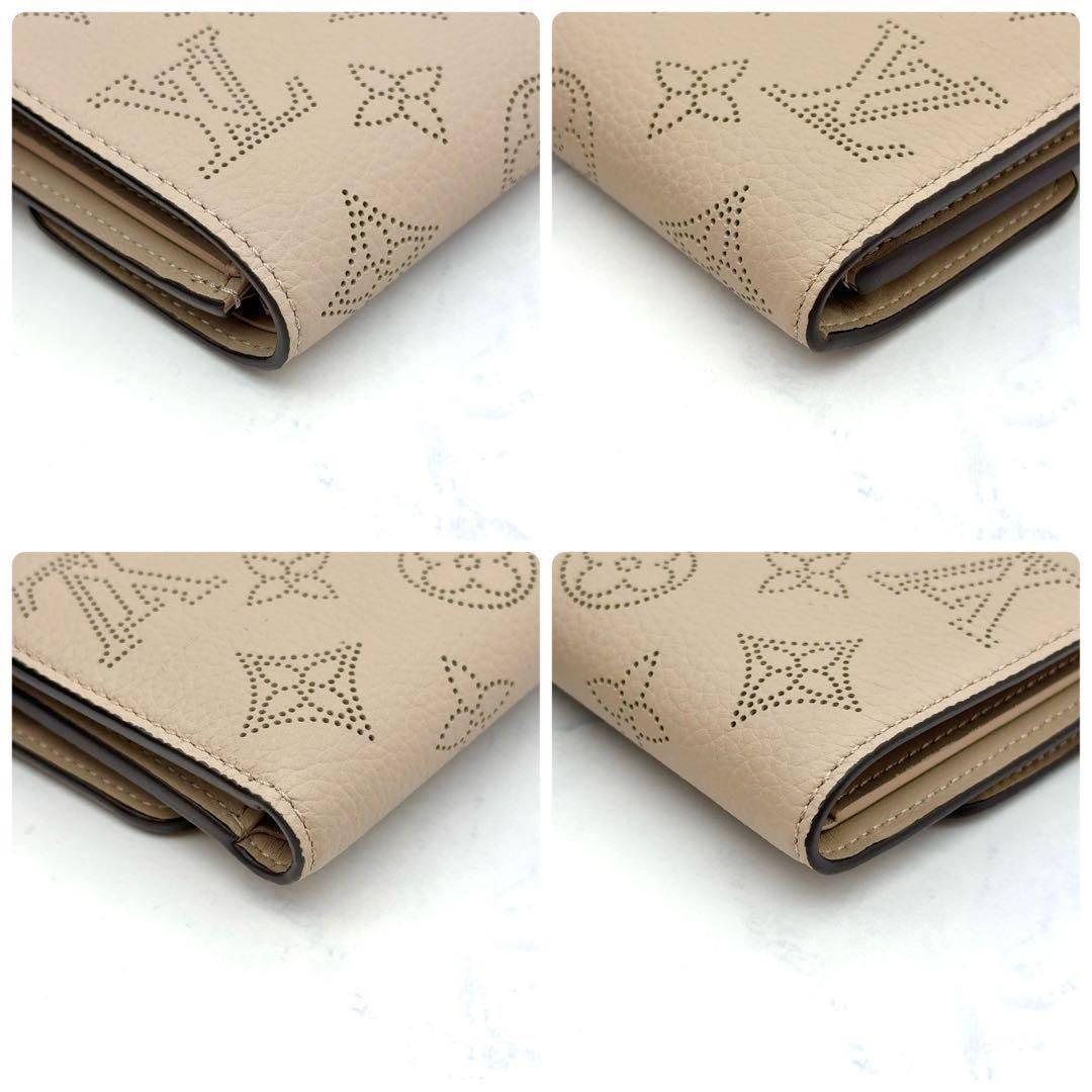 【新品級】ルイヴィトン マヒナ ヴィクトリーヌ ガレ ベージュ 三つ折り財布