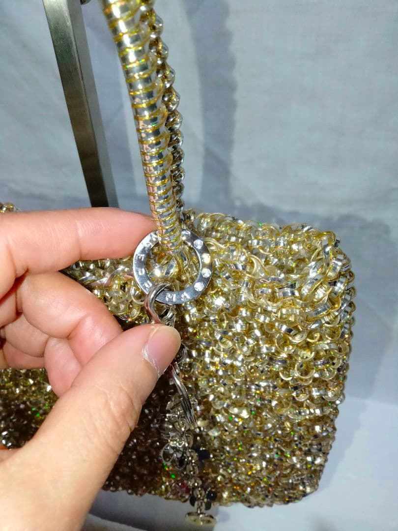 美品 アンテプリマ ANTEPRIMA ワイヤーバッグ スクエア チャーム付き