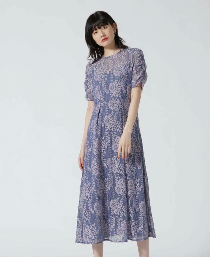 kaene 花柄レース ロングワンピースドレス