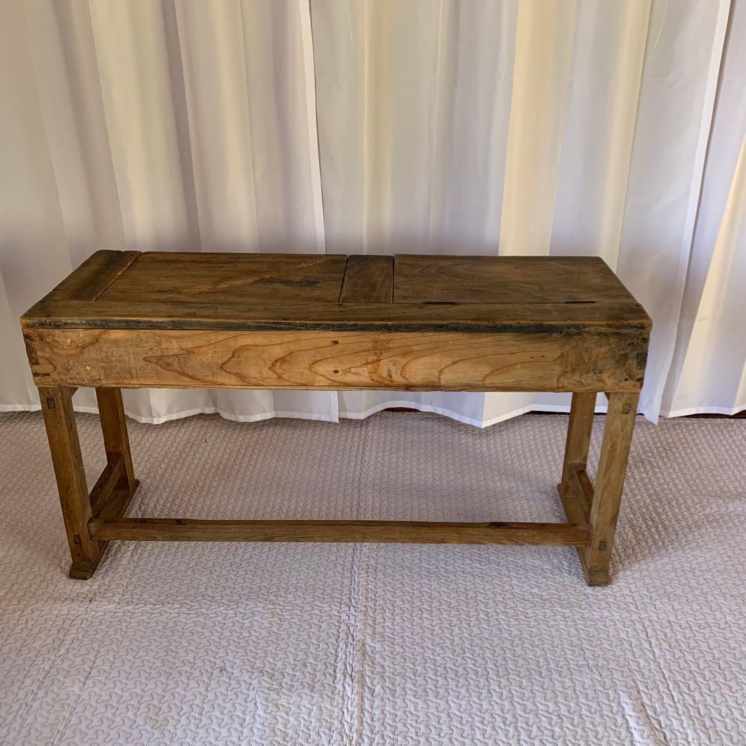 送料込❗️アンティーク　雰囲気あるスクールデスク　机