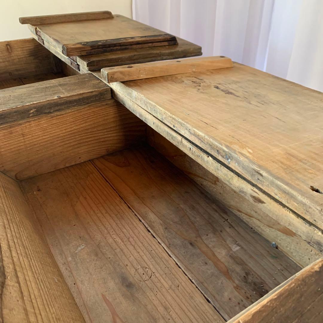 送料込❗️アンティーク　雰囲気あるスクールデスク　机