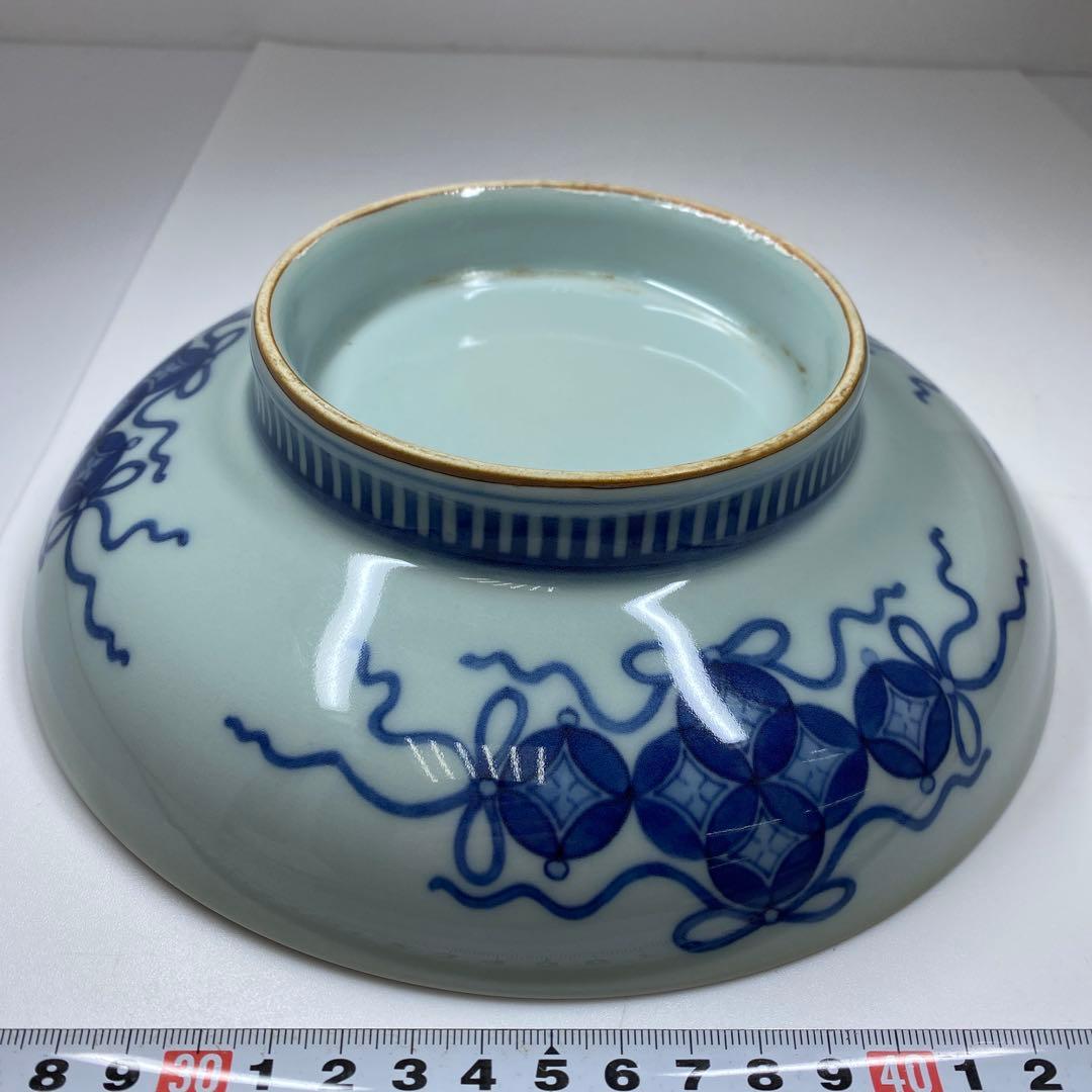 時代　鍋島焼　櫛目高台　七寸皿　共箱　直径21.4㎝　タサオ　東な7-0210①