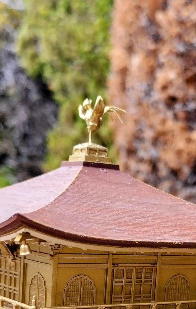 精密情景ジオラマ 世界遺産 鹿苑寺金閣 USB電源LED照明 アクリルケース付き