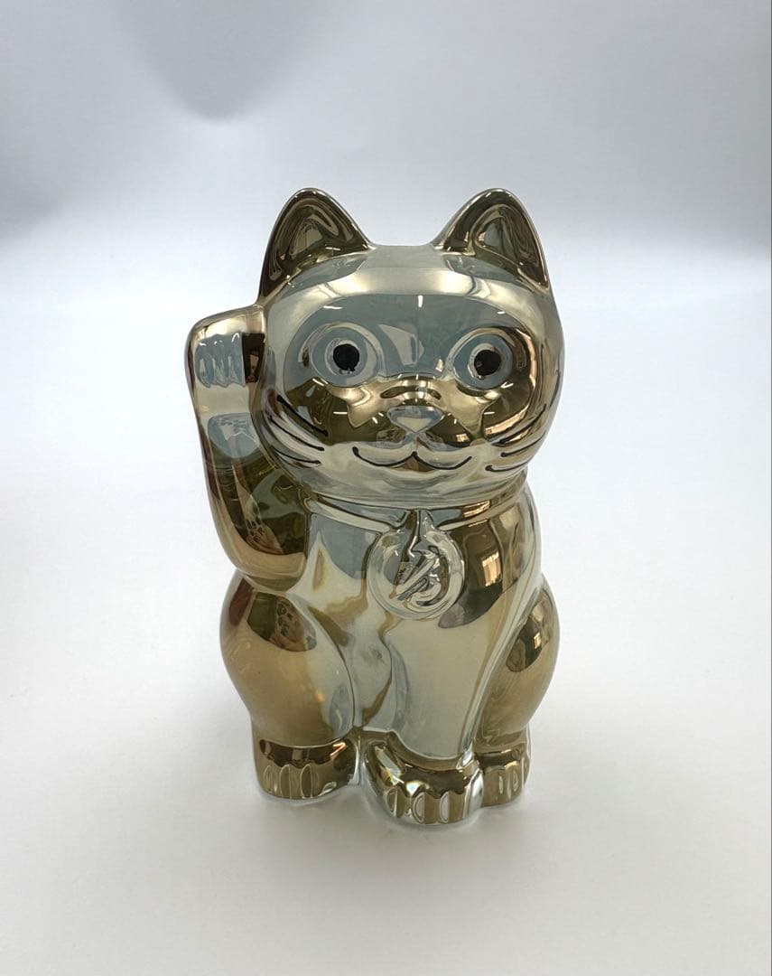 【美品】Baccarat バカラ　まねき猫 クリスタル ガラス ゴールド　箱付