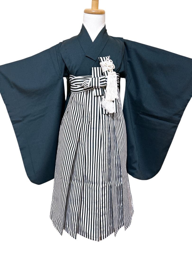 正統派縦縞袴♡七五三　5歳　男の子　フルセット　一式　兜　黒