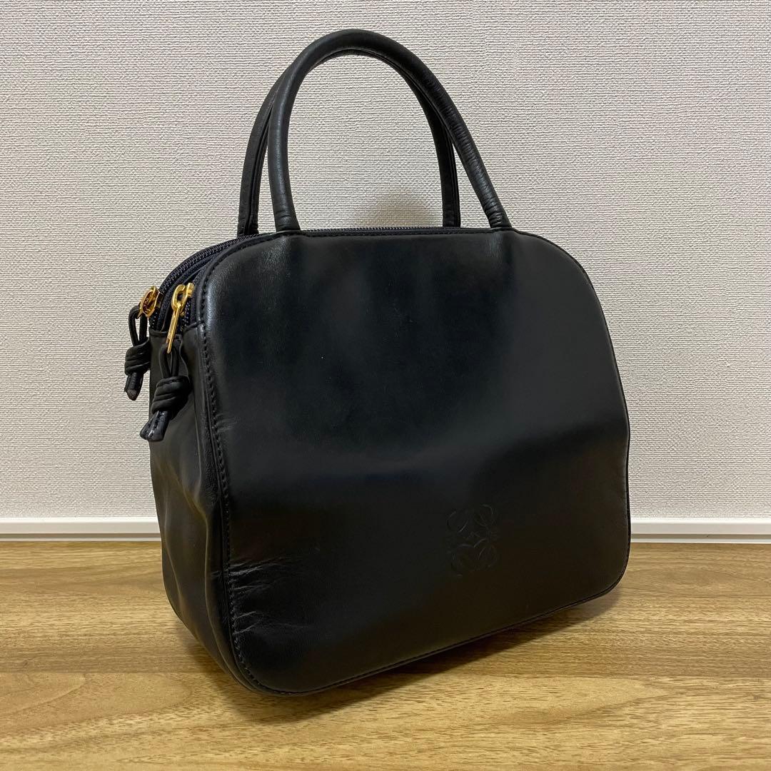 《美品》LOEWE（ロエベ）ナッパレザー ハンドバッグ ブラック 黒