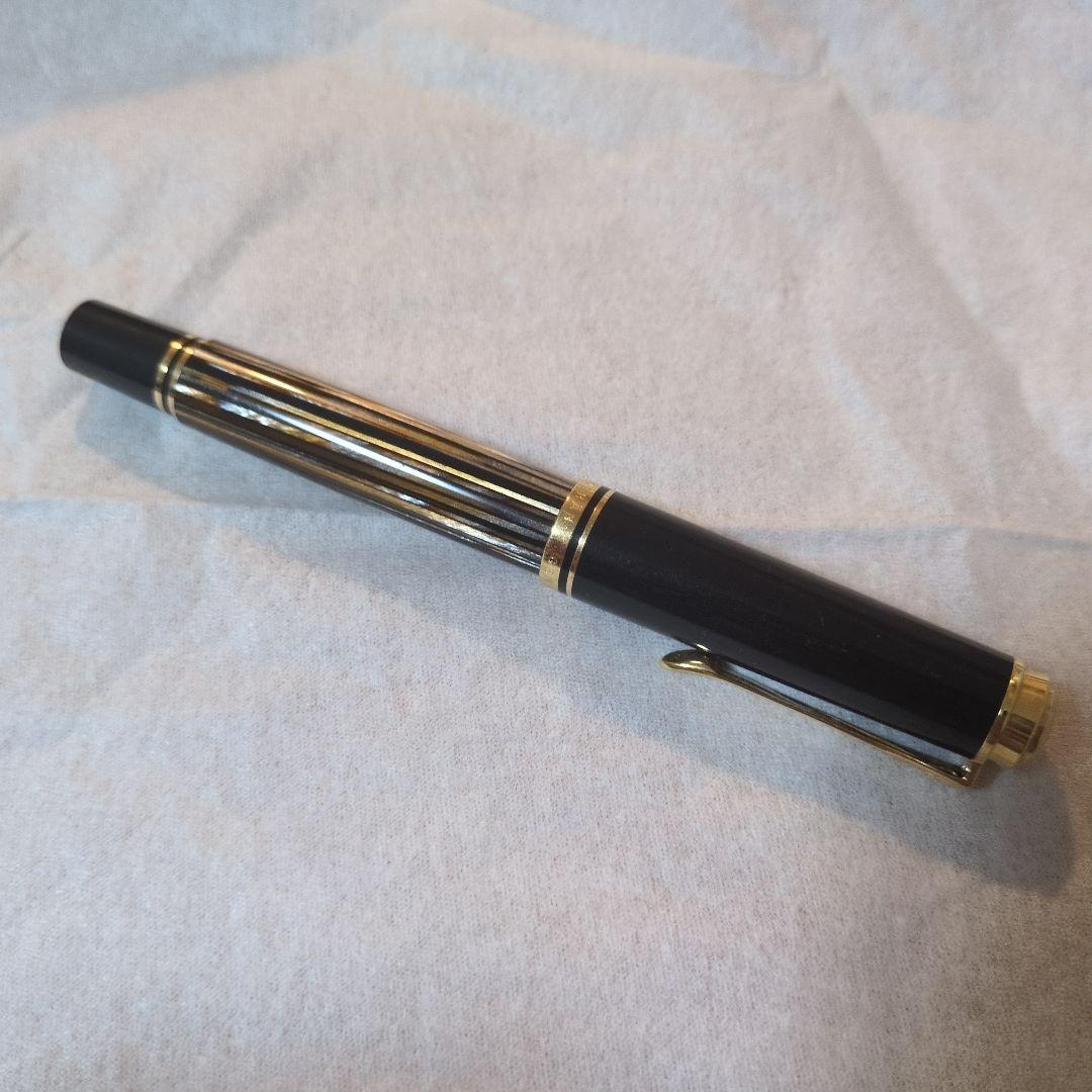 万年筆 Pelican ペリカン 14c 585 f 茶縞