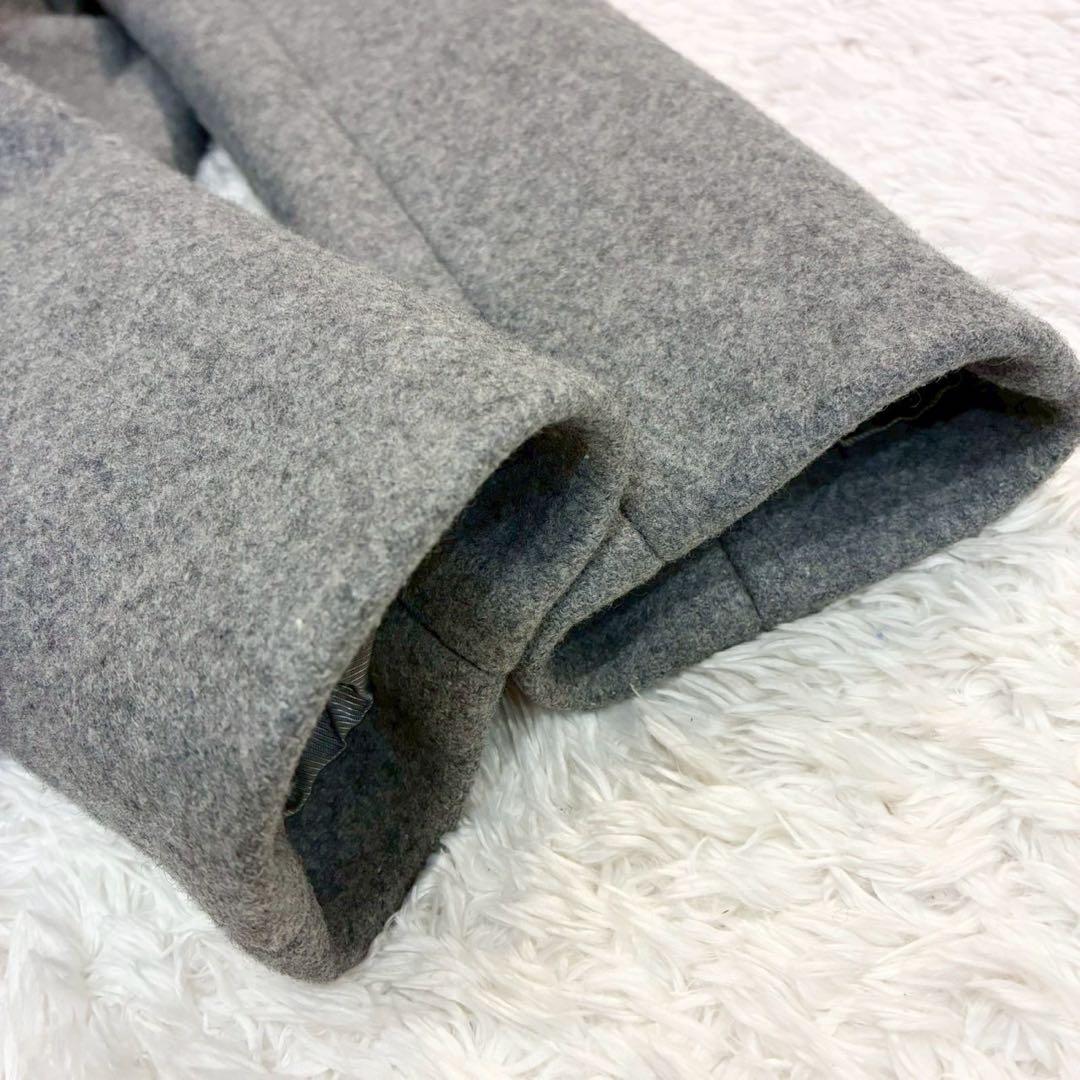 エンフォルド 圧縮メルトンチェスターコート ダブルブレスト　ロングコート 灰色