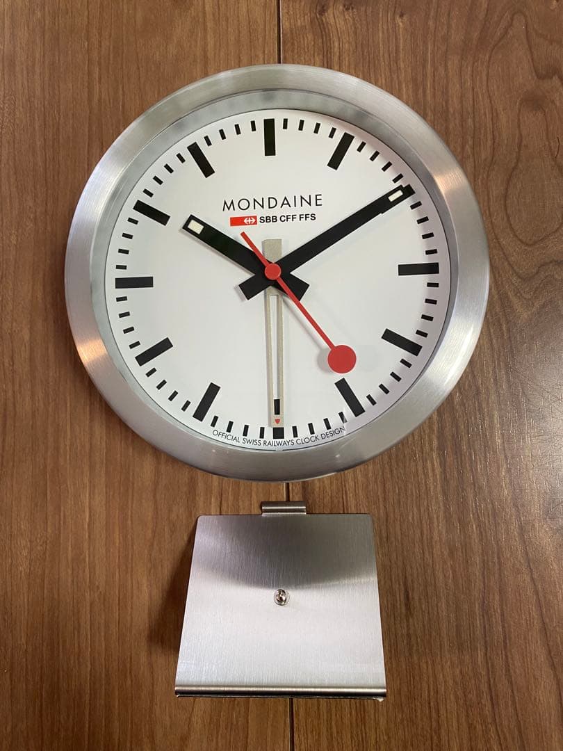 新品、未使用 モンディーン MONDAINE 置き時計 掛け時計兼用 125㎜