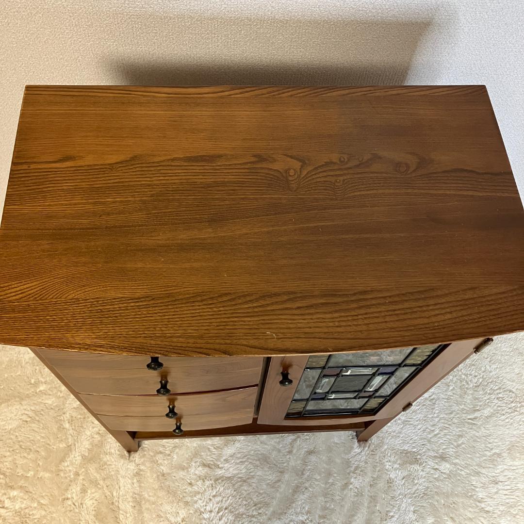 曙工芸　オーロラ3022　キャビネット　サイドボード　ステンドグラス