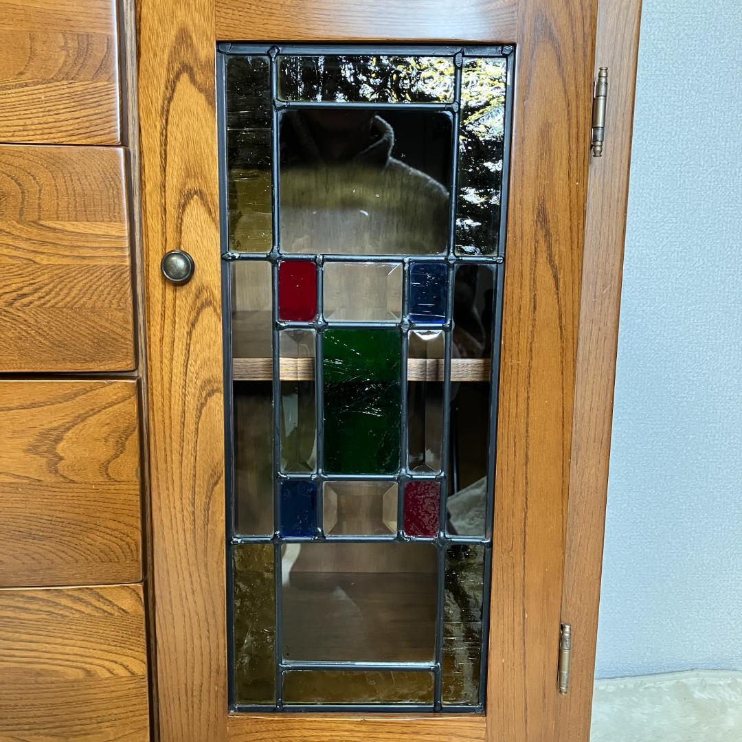 曙工芸　オーロラ3022　キャビネット　サイドボード　ステンドグラス