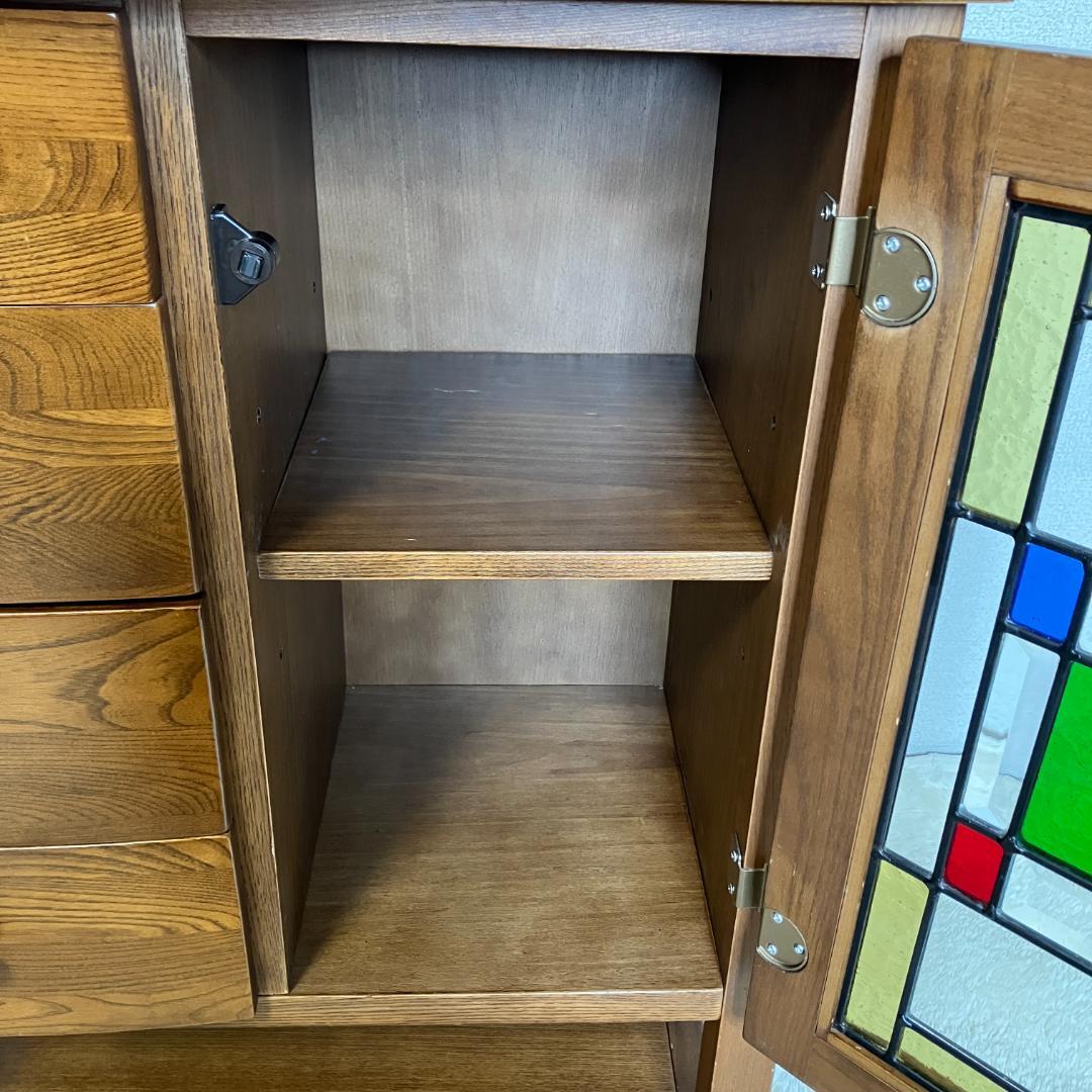 曙工芸　オーロラ3022　キャビネット　サイドボード　ステンドグラス