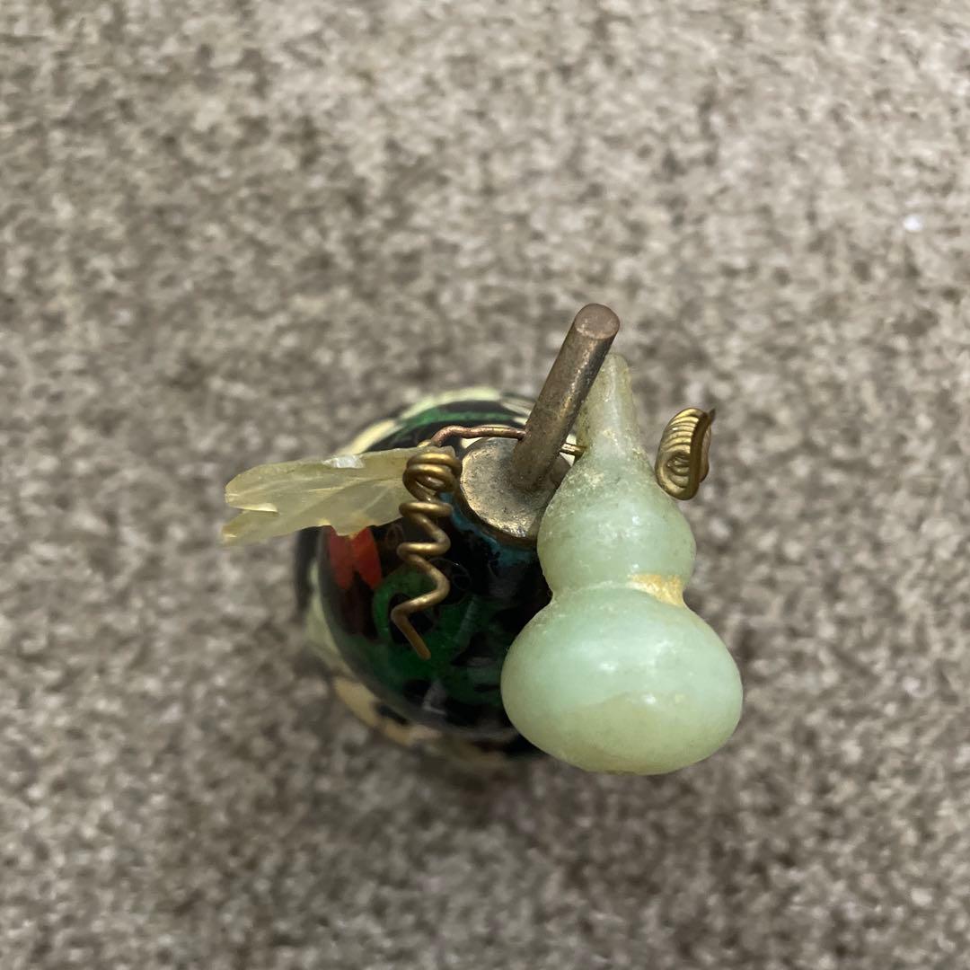 中国美術品　骨董品　瓢箪　ひょうたん 蝶々　台座付き