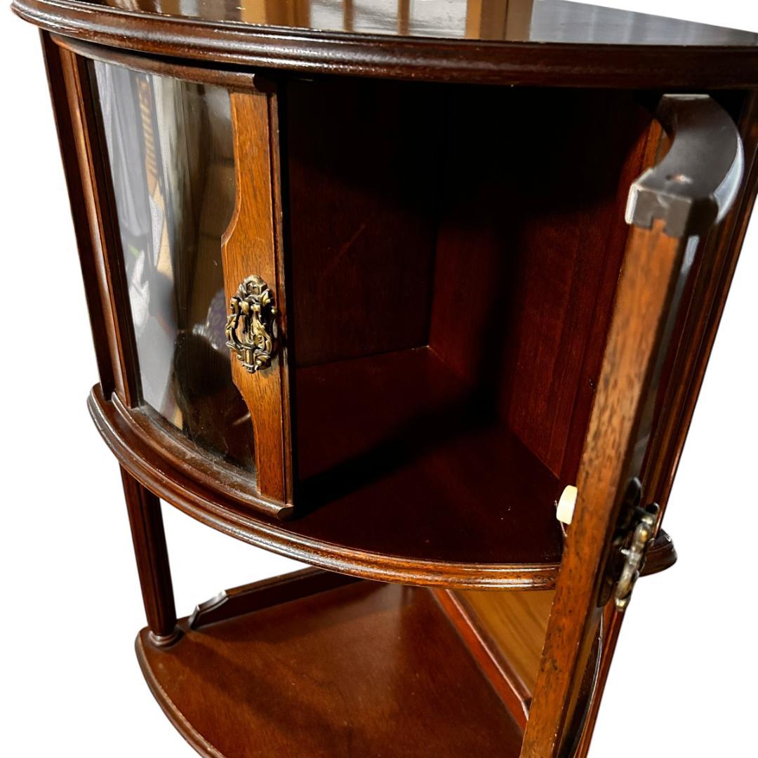 綾野製作所 アヤノクラフト コーナーキャビネット 木製3段 ダークブラウン