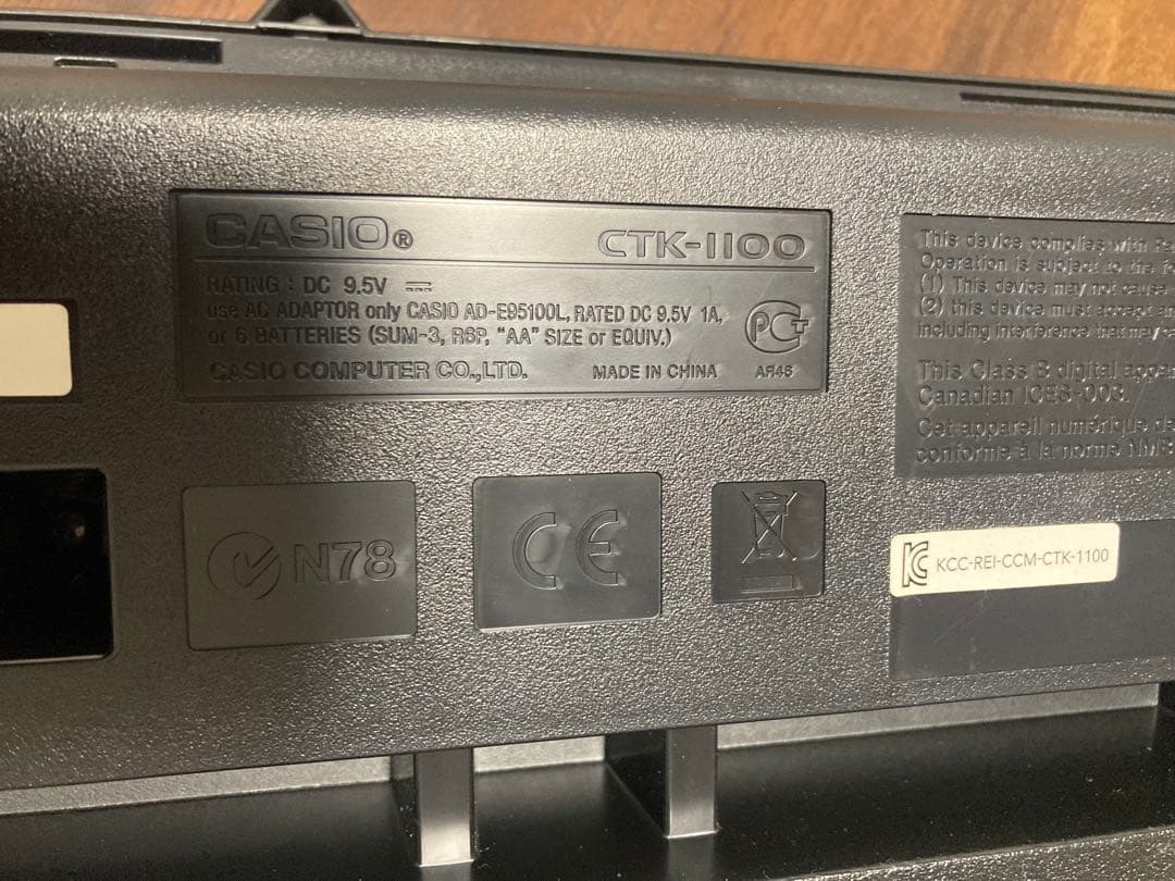 CASIO CTK-1100 61鍵キーボード