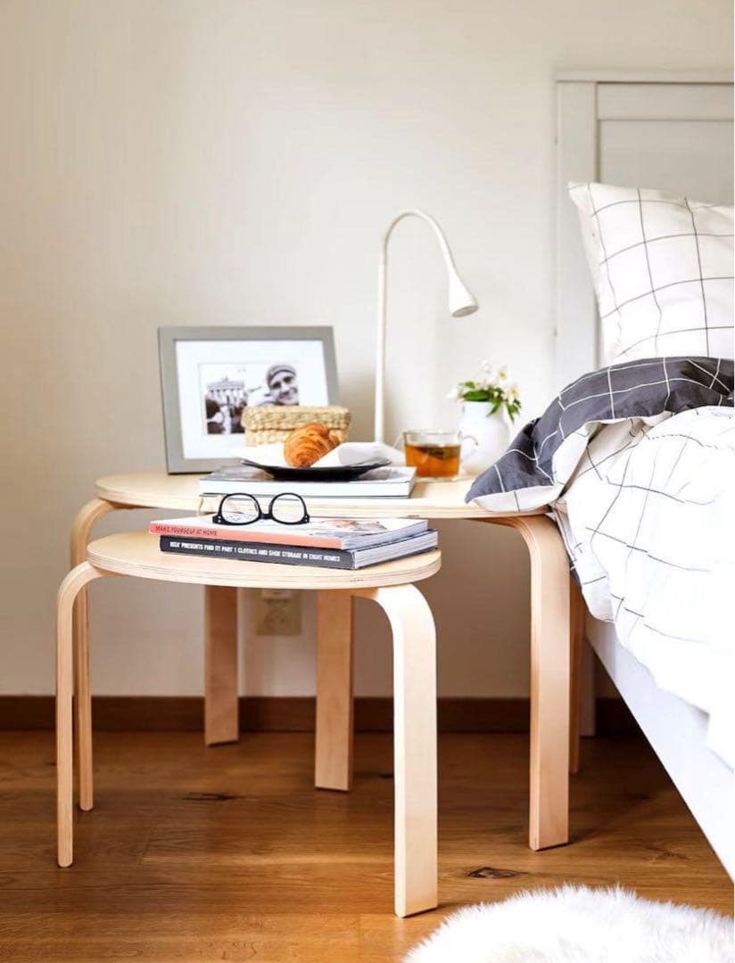 【 美品/送料込み 】IKEA スヴァルスタ ネストテーブル2点セット　バーチ