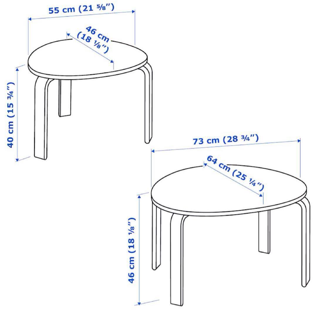 【 美品/送料込み 】IKEA スヴァルスタ ネストテーブル2点セット　バーチ
