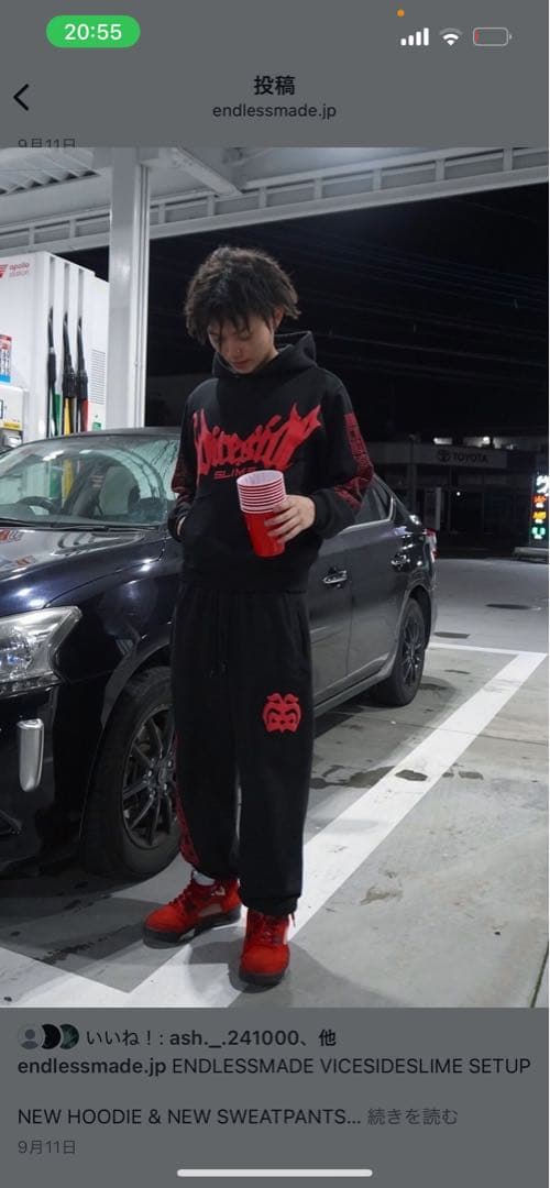 トップス endlessmade vss hoodie red