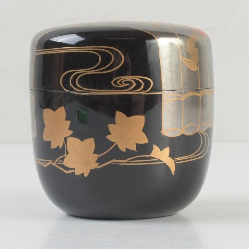 茶道具　小坂修斎作　花草蒔絵　大棗　共箱　V　9308