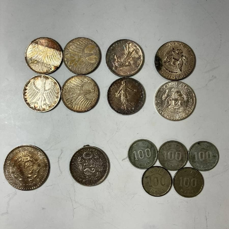 銀貨含む15枚セット アメリカ フランス ドイツ 他